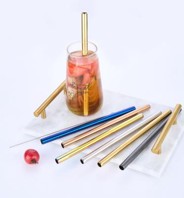 China Sustainable Reusable Wholesale Boba Milk Tea 12mm Stainless Steel Straw for sale