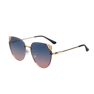 China UV400/Polarized Luxury Polarized Ocean Sun Glasses Women Fashion Metal Custom Rimless Classic Retro Glasses 2022 for sale