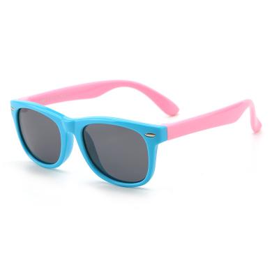 China Silica Gel Frame Kids Sunglasses Boys and Girls New Silicone UV Protection Baby Polarized Sunglasses Kids Custom Logo for sale