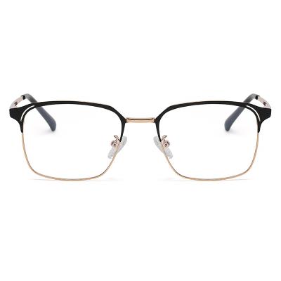 China Square Metal Half Eyebrow Anti Blue Light Manufacturers Glasses Fashionable Optical Frames Glasses For Men for sale