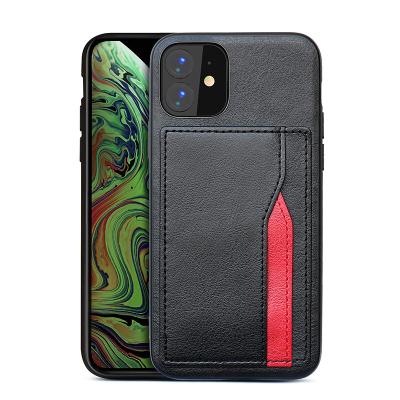 China Wholesale Custom Leather Card Holder PU Card Holder Cell Phone Accessories Case for iphone xs max for sale