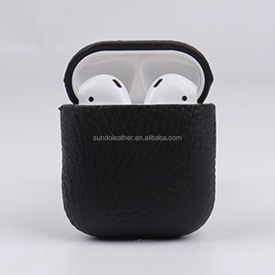 China 2021 Litchi Shockproof Luxury Genuine Pebble Leather Earphone Cover Shockproof Protective Case For Iphone Airpods Case for sale