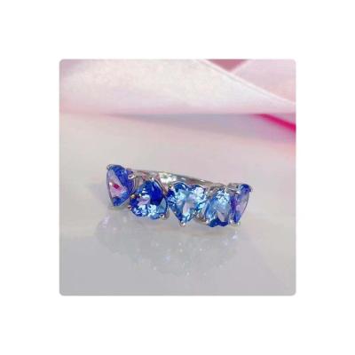 China Luxury Comfort Fit Prestige Jewelry 3.65 Carat Tanzanite Celebrity Fashion 18K White Gold Ring for sale