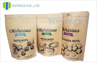 China Kraft Paper Printed Stand Up Pouches Matte Effect Hang Hold For Dried Fruit for sale