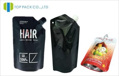 China Black Standing Spouted Pouches Packaging Light Barrier Private Laber Lotions Packaging for sale