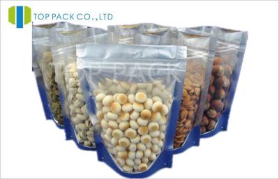 China Transparent Food Plain Stand Up Pouches Heat Sealable PE Resealable for sale