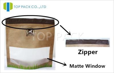 China El alimento para animales Ziplock se levanta la superficie mate de las bolsas con la ventana clara en venta