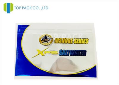 China Glossy Finished Fishing Lure Packaging / Fishing Bait Pouch Zip Lock Reusable for sale