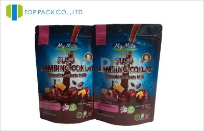 China Ziplock acabada brillantes se levantan las bolsas, bolsas del papel de aluminio para el chocolate en venta