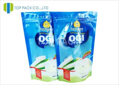 China Blue Clear Front 500g Stand Up Food Pouches , Powder Plastic Bag Packaging Food Grade for sale