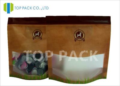 China 200G Pet Food Packaging Matte Effect Stand Up Zipper Bags Matted Window for sale