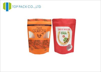 China Custom Logo Printed Stand Up Pouches , Zip Resealable Foil Bags Snacks Packaging for sale