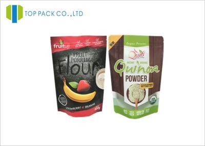 China 500 G Black Zipper Aluminum Foil Printed Stand Up Pouches Flour Packaging for sale