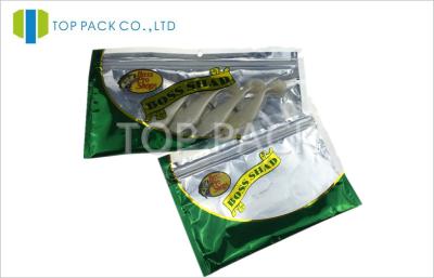 China Zipper Top Aluminum Foil Fishing Lure Packaging Bag With Clear Window for sale