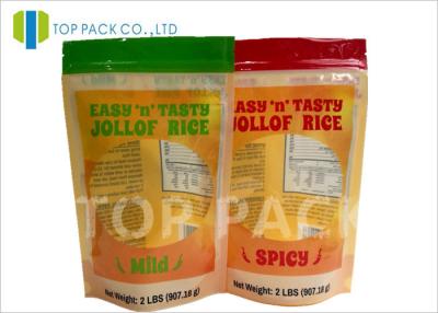 China Eco Friendly Resealable Stand Up Pouches Clear Material 2lbs Rice Round Window for sale