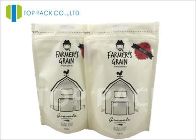 China Recyclable Printed Stand Up Bags , 500g Zipper Stand Up Food Matte Window for sale