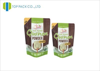 China Green Custom Resealable Plastic Stand Up Pouches Zip Top Widnow Powder Packaging for sale