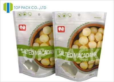 China Matte Effect ziplock custom stand up pouches , Dried Nuts flat pouch packaging Foil Lined for sale