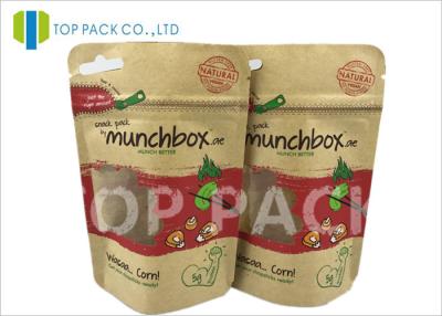 China Customized Stand Up Food Pouches For Nuts , Clear Window Kraft Paper Pouches for sale