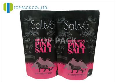 China Pink Salt Stand Up Pouch Packaging Bags Matte Clear Front Zipper Top for sale