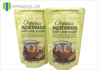 China Custom Printed Zipper Closure Resealable Stand Up Pouches For Cane Sugar for sale