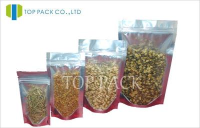 China Tea Laminated Plain Stand Up Pouches With Zipper , Transparent Aluminum Foil Bag for sale