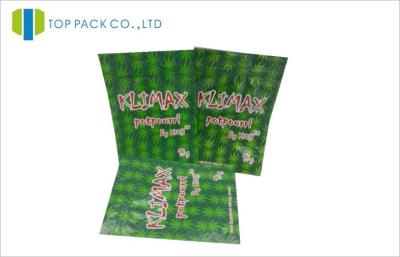 China Klassic Klimax Herbal Incense Bags 10g Aluminum Foil with Green Printing for sale