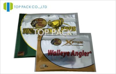 China Three Side Sealing Fishing Lure Packaging Ziplock Aluminum Foil Clear Window for sale