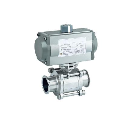 China AOMITE Intelligent Control Package 3pc General Sanitary Pneumatic Ball Valve for sale