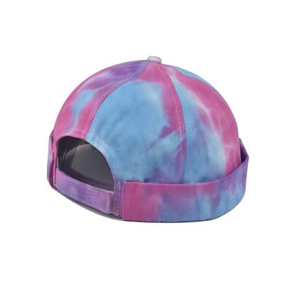 China COMMON Cap Shape Gorras Hat Hip Hop Skull Rolled Cuff Bowler Tie Dye Brimless Baseball Caps for sale