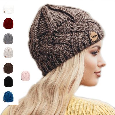 China COMMON Wool Beanie Hat Set Warm Knitted Winter Beanie Skull Cap Loose Thick Slouchy For Women Mens Stretchy for sale