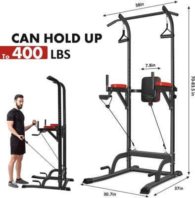 China Home Use Power Tower Pull Up Workout Dip Station Adjustable Dip Stands Multifunctional Home Gym Strength Training Fitness Equipment for sale