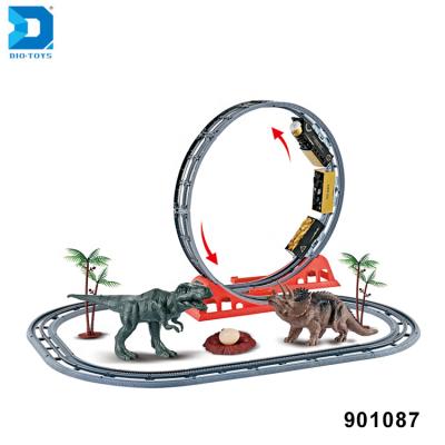 China DIY Plastic Train Dinosaur Race Track Toys Battery Operated Eco-friendly Material for sale