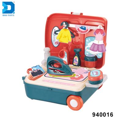 China Eco-Friendly Material Kids Backpack Home Appliance Iron Laundry Toys Play Set for sale