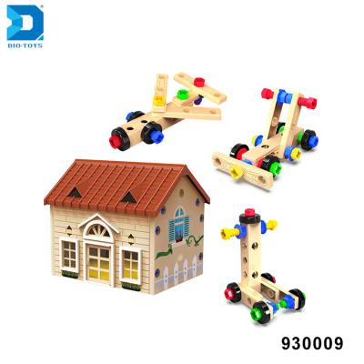 China 80PCS Eco-friendly Material Tool Play Villa Building Blocks DIY Sets Building Toys for sale