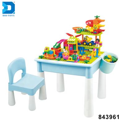 China 71PCS Eco-friendly Material Rolling Ball Toys Building Blocks Multifunctional Table With Chair for sale