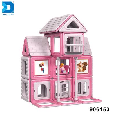 China eco-friendly material diy villa 3d magnetic blocks toys building blocks sets for kids for sale