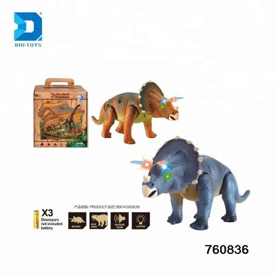 China Funny Educational Toy Hot Selling Product Animal Triceratops Toys Dinosaur Toy With Light And Music for sale