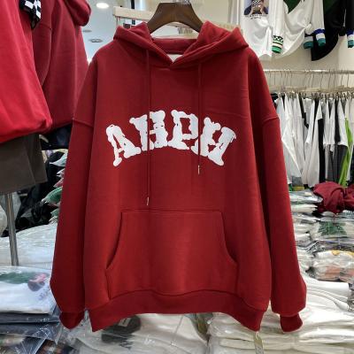 China 2022 autumn spring print embroidery women's sweatshirt high quality Anti-wrinkle logo hoodies long sleeve custom simple design fashion new for sale