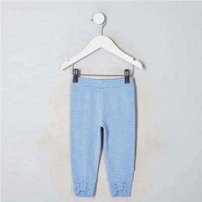 China New Designs Anti-Static Baby Bow Gaiters Kids Blue Striped Pants for sale