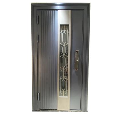 China Italian Modern Metal Doors Security Steel Exterior Anti-theft Front Door House Fireproofing Design for sale