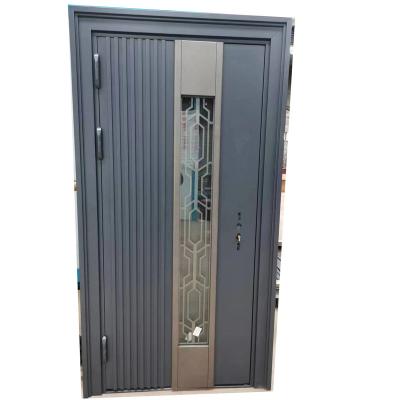 China Turkey Anti-theft Modern Luxury Design Smart Entry Front Armored Security Steel Doors for sale