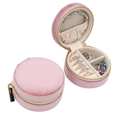 China Hot Sale Small Ring Earring Pu Jewelry Organizer Case Velvet Luxury Travel Jewelry Box Jewelry Travel Organizer for sale