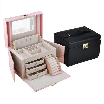 China Luxury Custom PU Leather Jewelery Organizer Stock Garden Viable Storage Organization New for sale