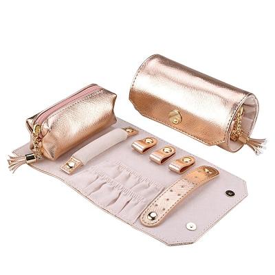 China Wholesale Luxury Case Velvet Travel Custom Leather Leather Box Eco-Friendly Storage With Pocket Jewelry Organizer for sale