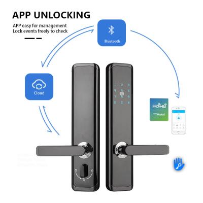 China Hotel Apartments Office CCTV Home Electronics Smart Lock APP Code Home Lock With USB Charging Black for sale