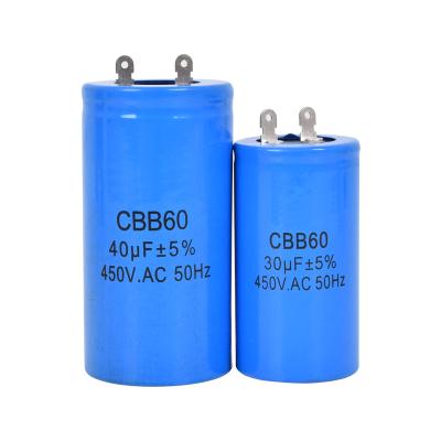 China 450V AC motor washing machine boarding and handling capacitor run capacitor 40 70 21 2uf 5uf 10uf 12UF 15uf 20uf 30uf 35uf cbb60 cbb6 capacitor for sale