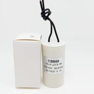 China Air conditioner compressor CBB60 motor run capacitors cbb60 40/85/21 round 50/60hz film capacitor for sale