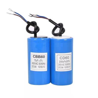 China Air Conditioner Compressor CBB60 Run Capacitor , AC 250V Capacitor 100uF 50/60Hz Motor Run Capacitor for sale