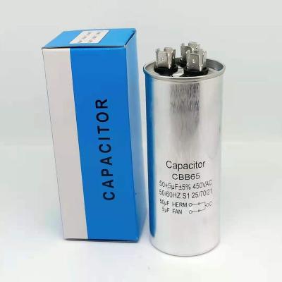 China High Quality Air Conditioner Compressor 25uf 400v Cbb65 Refrigerator Start Flim Capacitor for sale